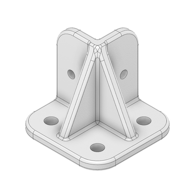 MODULAR SOLUTIONS FOOT&lt;BR&gt;45MM X 45MM TWO SIDED W/13MM FLOOR ANCHOR HOLES